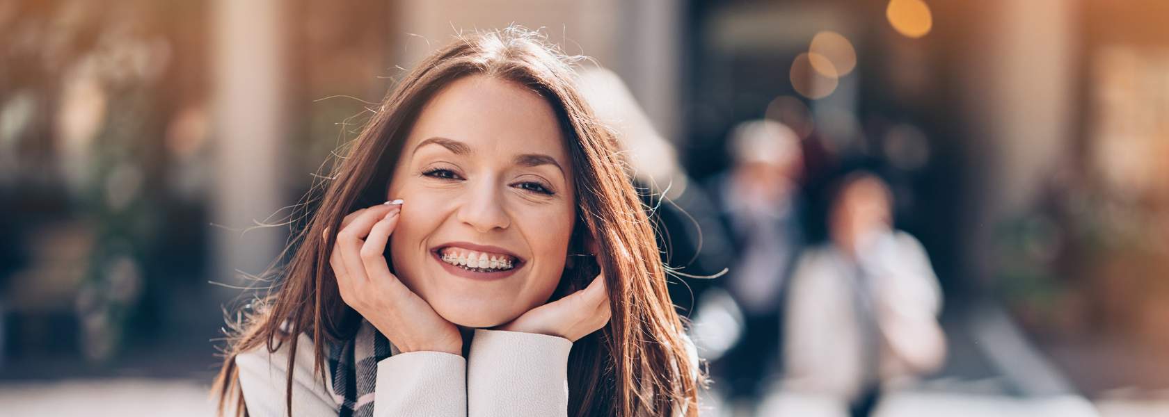 Young woman in clear braces. Feller Orthodontics in Moses Lake and Wenatchee, WA